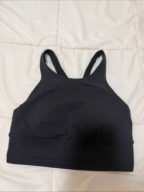 lululemon athletica Black High-Neck Support Sports Bra monogrammed